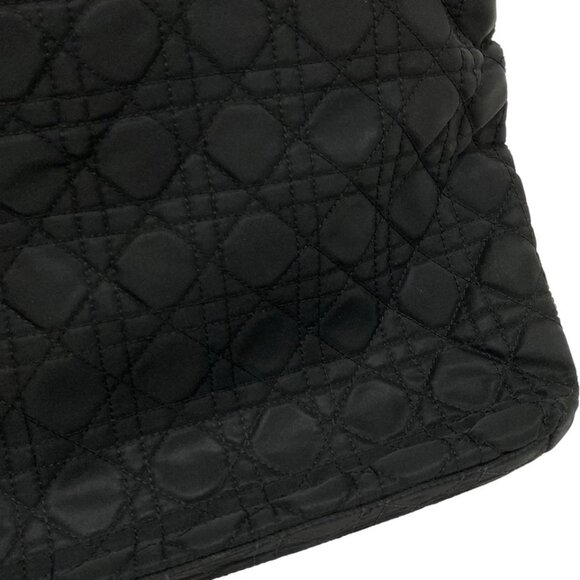 DIOR/ChristianDior Cannage Stitch-Black Nylon PatentLeather Tote Bag 606-072125 - Picture 8 of 14